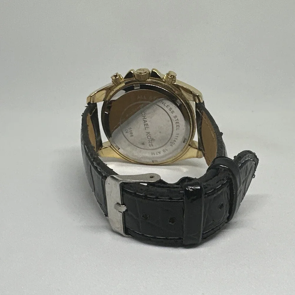 Michael Kors Blair MK5166 Women's Black Leather Analog Dial Quartz Watch HME655